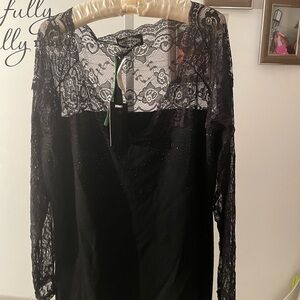 Elegant Black Lace Women Top